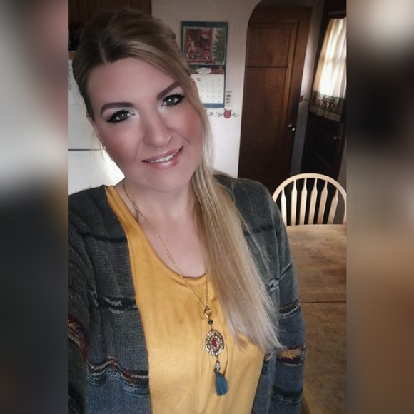 Women's Knox Rose Dark Grey & Multi Color Striped Long Cardigan - Picture 3 of 3